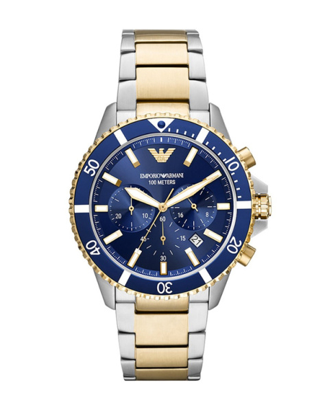 Emporio Armani AR11362 Herrenuhr Chronograph Blau Vorderansicht