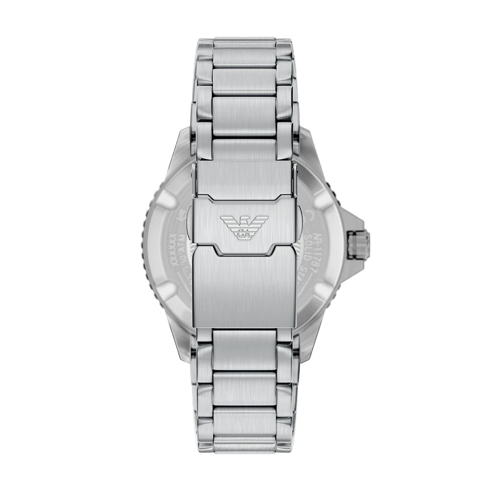 Emporio Armani AR11787 Gehäuseboden mit eingraviertem Adler-Logo und Seriennummer Rückseite